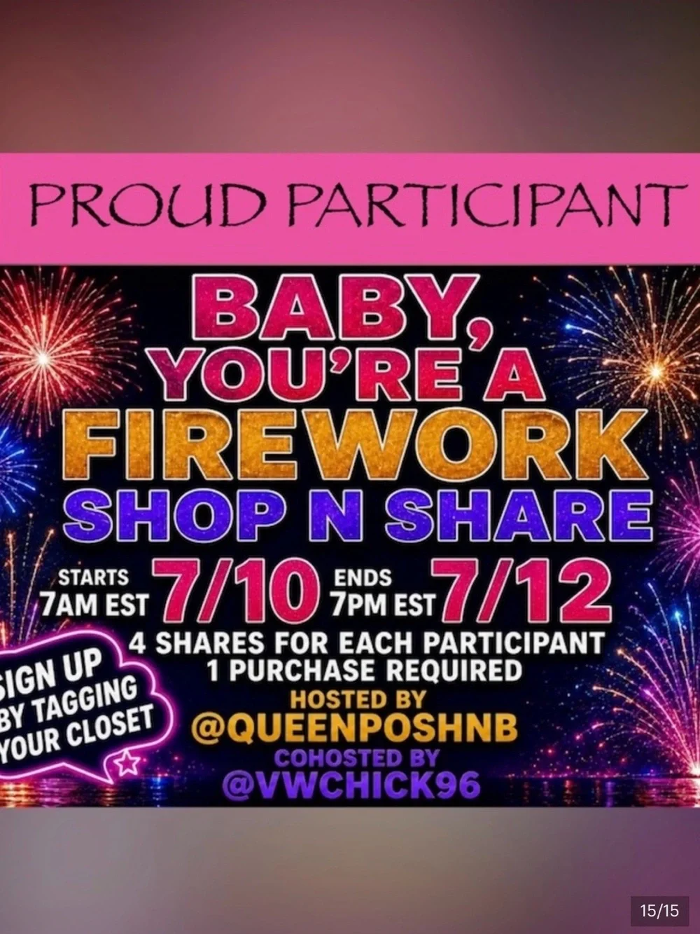 Proud Participant Baby, You’re a Firework Shop & Share